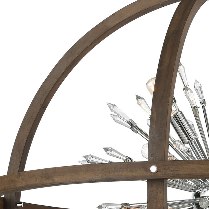 Atlas Lighting Morning Star 19.5'' Wide 6Lt Chandelier, Fir/Chrome