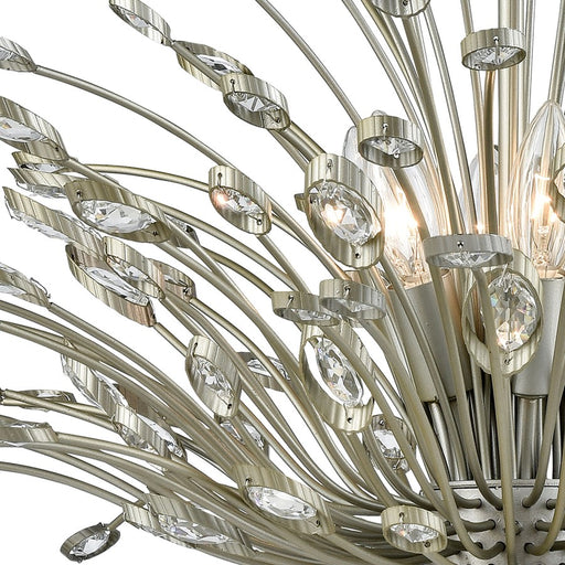 Atlas Lighting Mullica 28'' Wide 6Lt Chandelier, Aged Silver