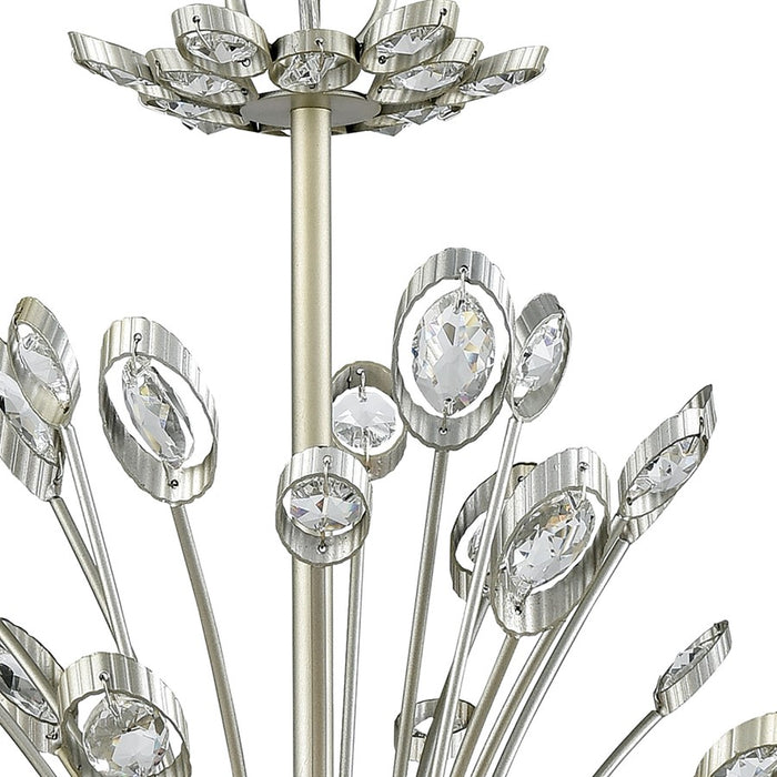 Atlas Lighting Mullica 28'' Wide 6Lt Chandelier, Aged Silver