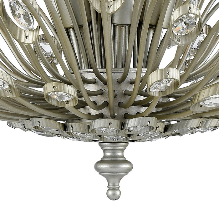 Atlas Lighting Mullica 28'' Wide 6Lt Chandelier, Aged Silver