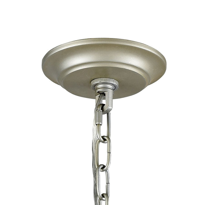 Atlas Lighting Mullica 28'' Wide 6Lt Chandelier, Aged Silver