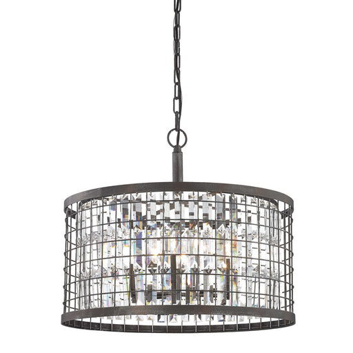Atlas Lighting Nadina 22''W 6Lt Chandelier, Silverdust Iron/Clear