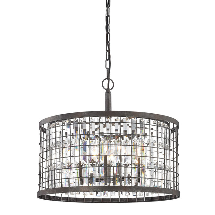 Atlas Lighting Nadina 22''W 6Lt Chandelier, Silverdust Iron/Clear