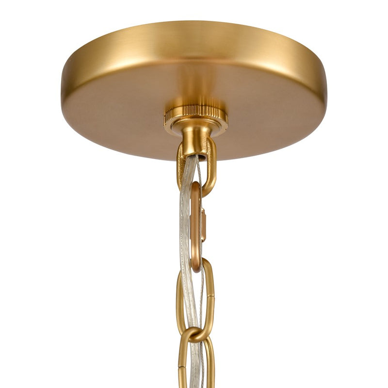 Atlas Lighting Neville 23''W 5Lt Chandelier, Natural Brass/White