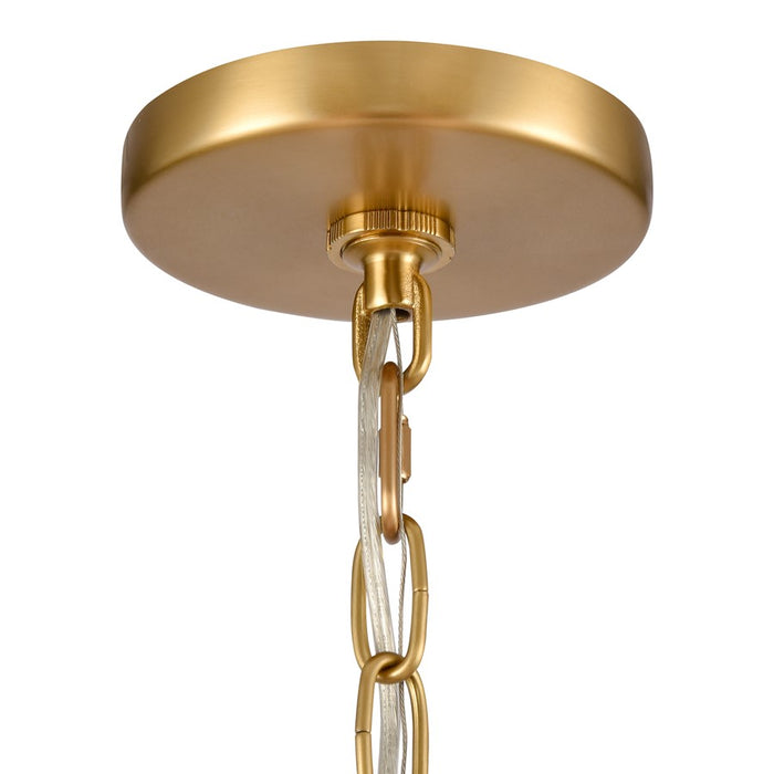 Atlas Lighting Neville 23''W 5Lt Chandelier, Natural Brass/White
