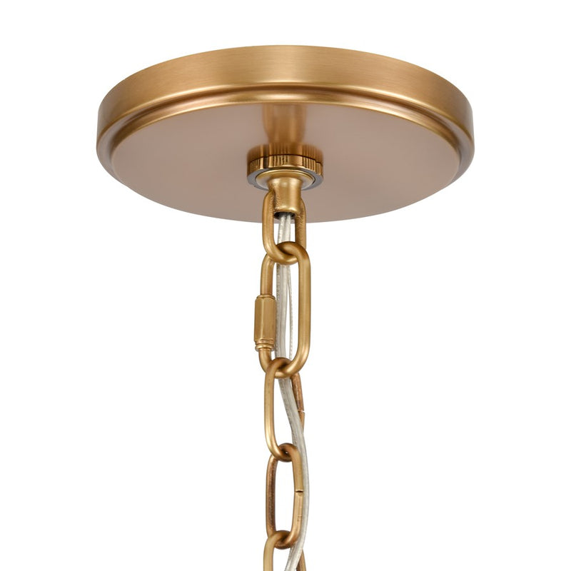 Atlas Lighting Neville 34in 12-Light Chandelier | Transitional Natural Brass and Bleached White Wood | Dining Room & Living Room | Model CL11270-BS