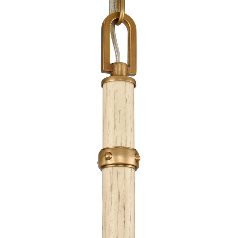 Atlas Lighting Neville 34in 12-Light Chandelier | Transitional Natural Brass and Bleached White Wood | Dining Room & Living Room | Model CL11270-BS