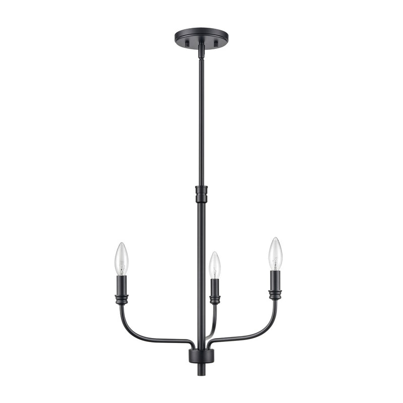 Atlas Lighting Newland 17'' Wide 3Lt Chandelier, Matte Black