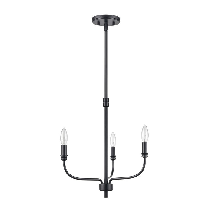 Atlas Lighting Newland 17'' Wide 3Lt Chandelier, Matte Black