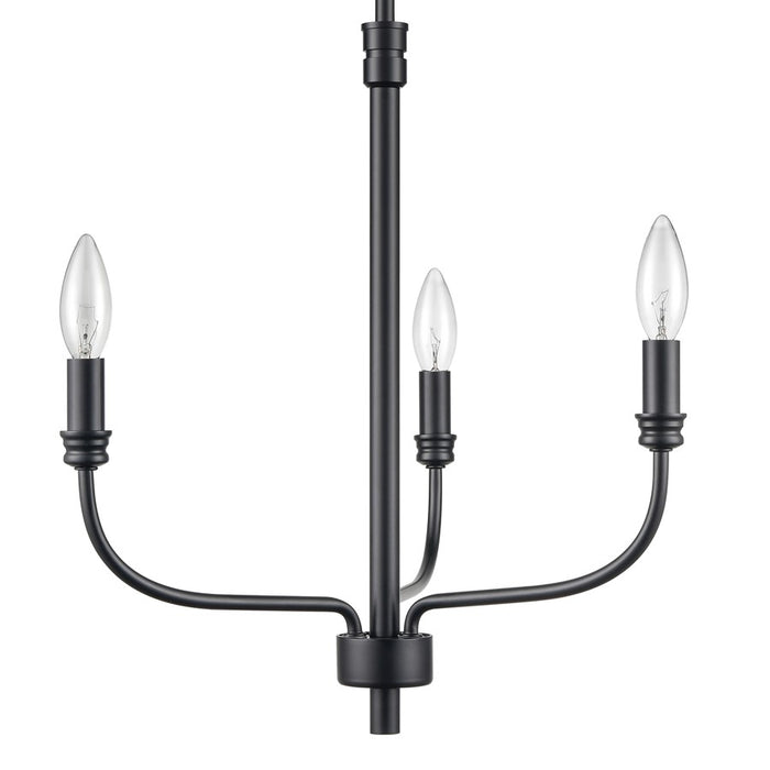 Atlas Lighting Newland 17'' Wide 3Lt Chandelier, Matte Black