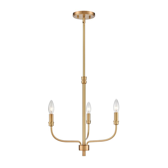 Atlas Lighting Newland 17'' Wide 3Lt Chandelier, Satin Brass