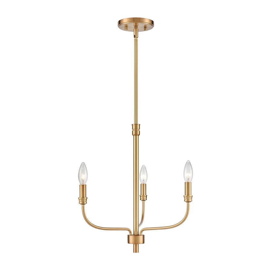 Atlas Lighting Newland 17'' Wide 3Lt Chandelier, Satin Brass