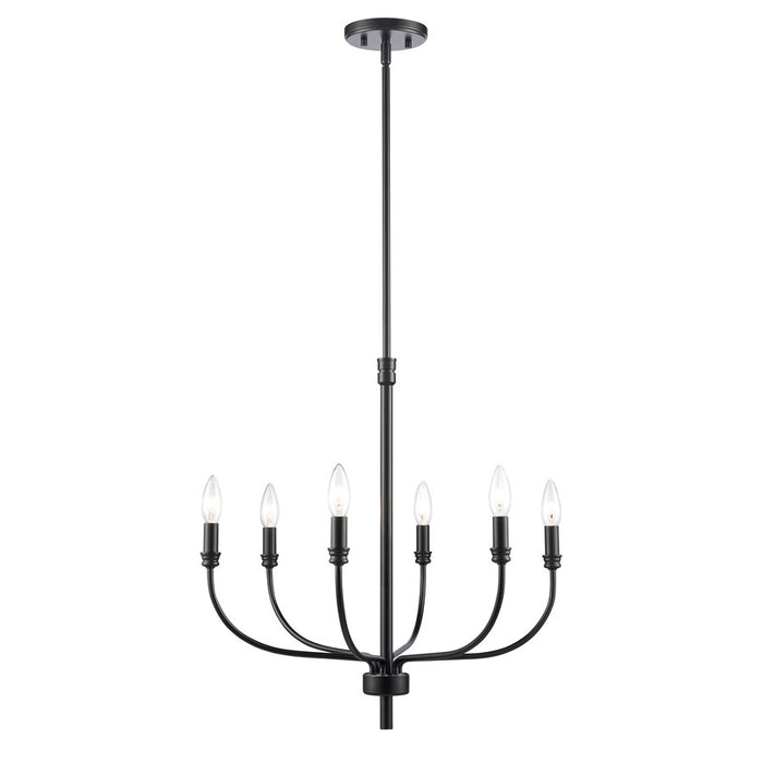 Atlas Lighting Newland 21'' Wide 6Lt Chandelier, Matte Black