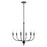 Atlas Lighting Newland 21'' Wide 6Lt Chandelier, Matte Black