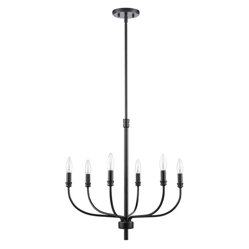Atlas Lighting Newland 21'' Wide 6Lt Chandelier, Matte Black