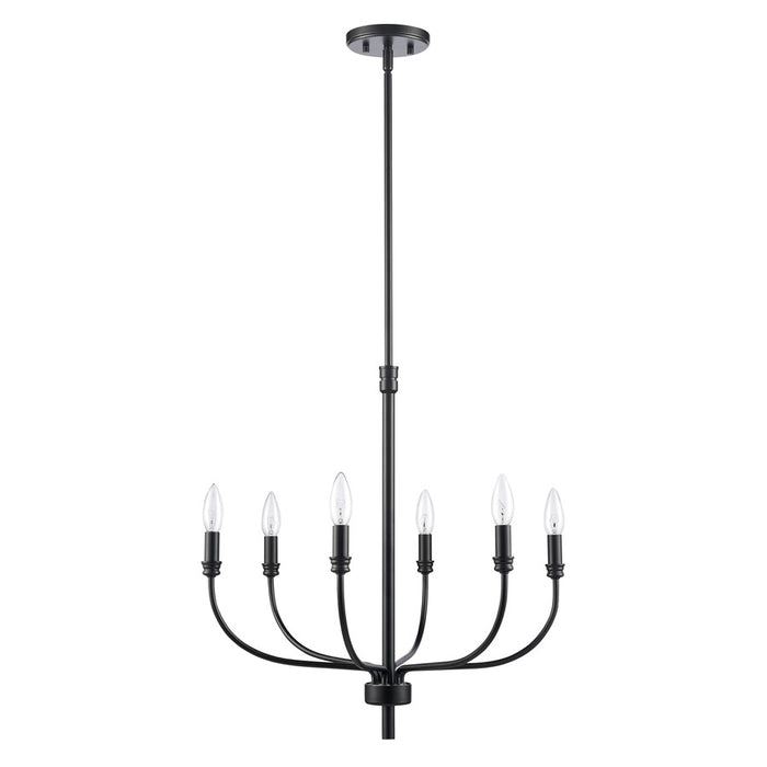 Atlas Lighting Newland 21'' Wide 6Lt Chandelier, Matte Black