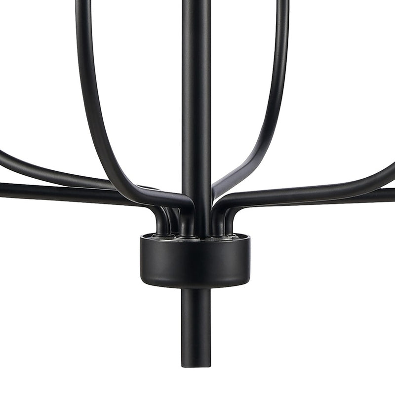 Atlas Lighting Newland 21in 6-Light Chandelier | Transitional Matte Black Metal | Dining Room & Living Room | 21 x 21 x 21 in | Model CL11272-BK