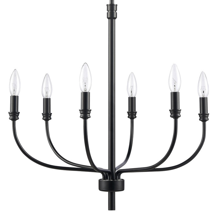 Atlas Lighting Newland 21'' Wide 6Lt Chandelier, Matte Black