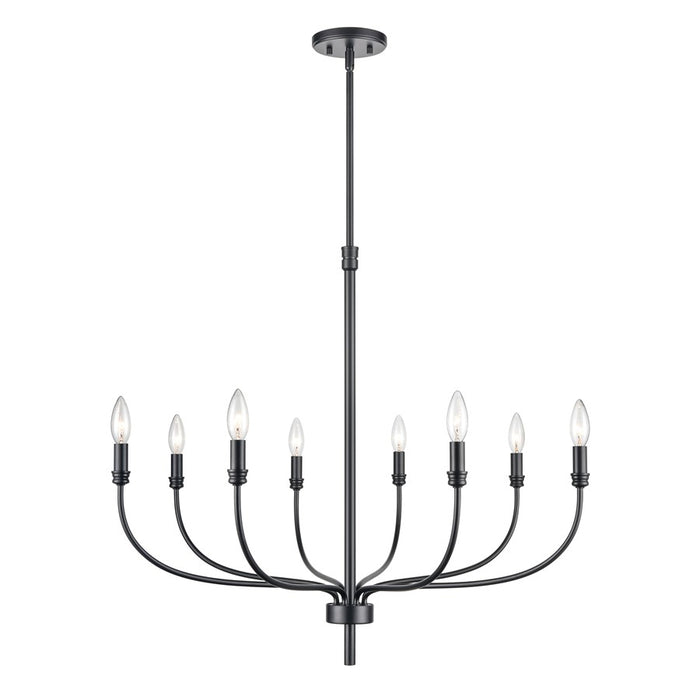 Atlas Lighting Newland 34'' Wide 8Lt Chandelier, Matte Black