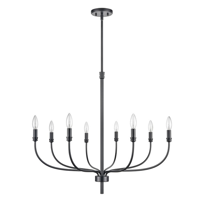 Atlas Lighting Newland 34'' Wide 8Lt Chandelier, Matte Black