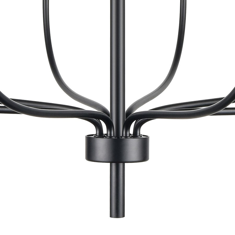 Atlas Lighting Newland 34in 8-Light Chandelier | Transitional Matte Black Metal | Dining Room & Living Room | 34 x 34 x 28 in | Model CL11273-BK
