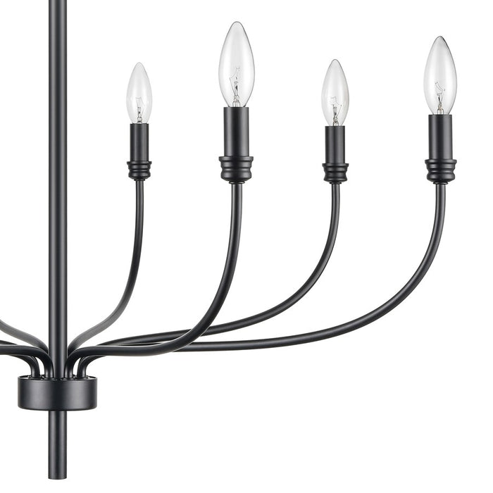 Atlas Lighting Newland 34'' Wide 8Lt Chandelier, Matte Black