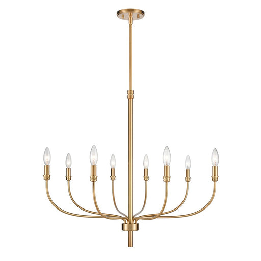 Atlas Lighting Newland 34'' Wide 8Lt Chandelier, Satin Brass
