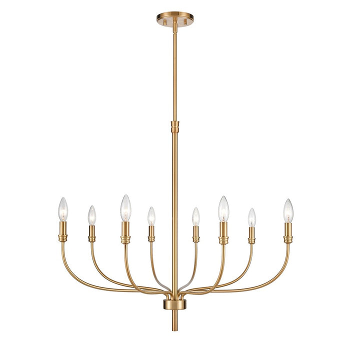 Atlas Lighting Newland 34'' Wide 8Lt Chandelier, Satin Brass