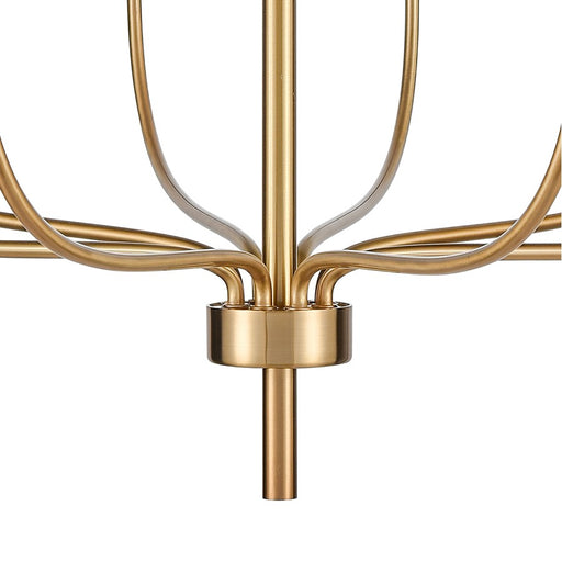 Atlas Lighting Newland 34'' Wide 8Lt Chandelier, Satin Brass