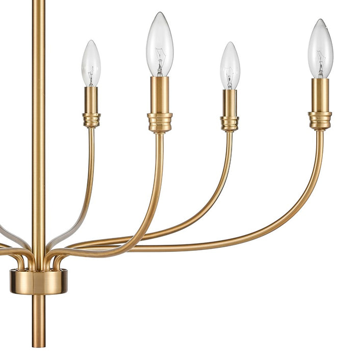 Atlas Lighting Newland 34'' Wide 8Lt Chandelier, Satin Brass