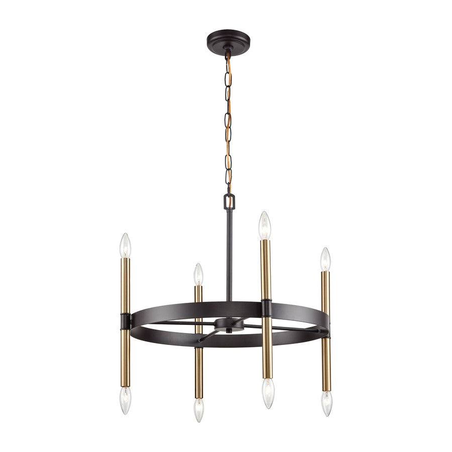 Atlas Lighting Notre Dame 24'' Wide 6Lt Chandelier, Bronze/Gold