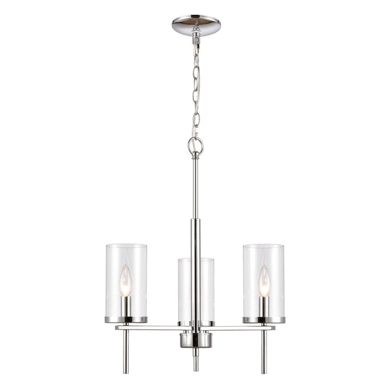 Atlas Lighting Oakland 19in 3-Light Chandelier | Modern Chrome and Clear Glass | Dining Room & Kitchen Island | 19 x 19 x 23 in | Model CL11277-CH