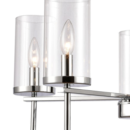 Atlas Lighting Oakland 25'' Wide 5Lt Chandelier, Chrome/Clear