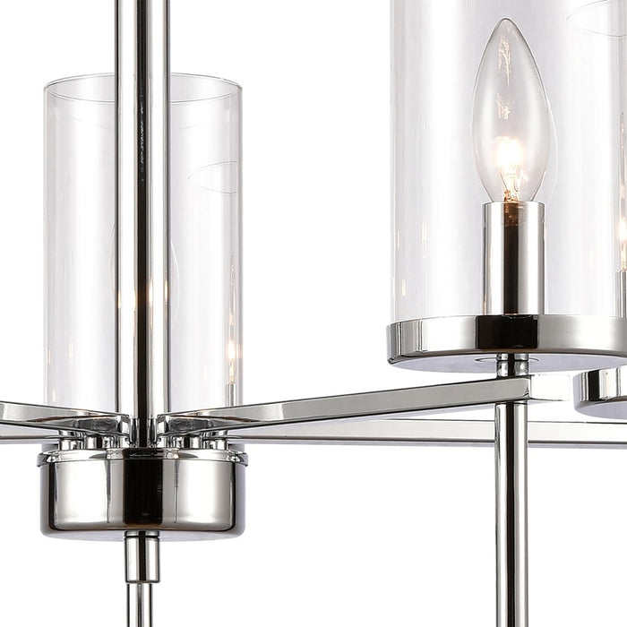 Atlas Lighting Oakland 25'' Wide 5Lt Chandelier, Chrome/Clear