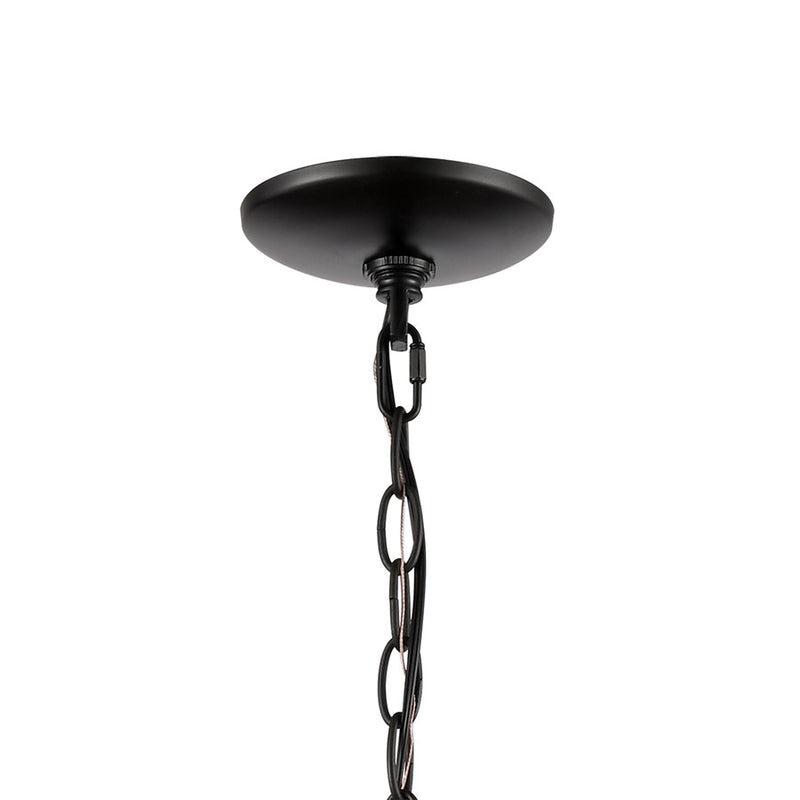 Atlas Lighting Oakland 28in 9-Light Chandelier | Modern Black and Clear Glass | Dining Room & Living Room | 28 x 28 x 28 in | Model CL11279-BK