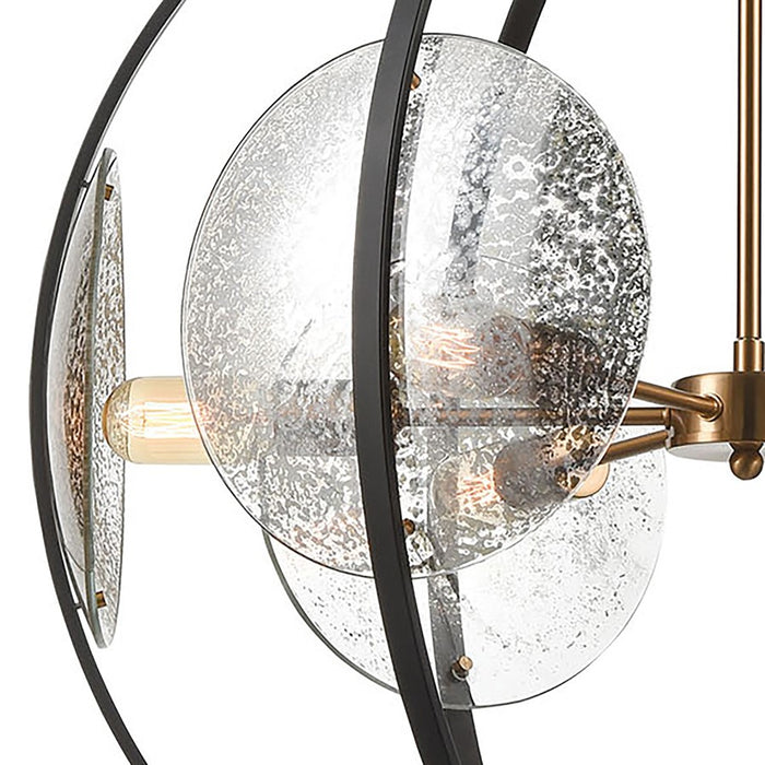 Atlas Lighting Oriah 28'' Wide 6Lt Chandelier, Matte Black/Silver