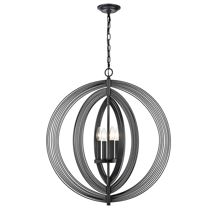 Atlas Lighting Orme 27'' Wide 4Lt Chandelier, Black