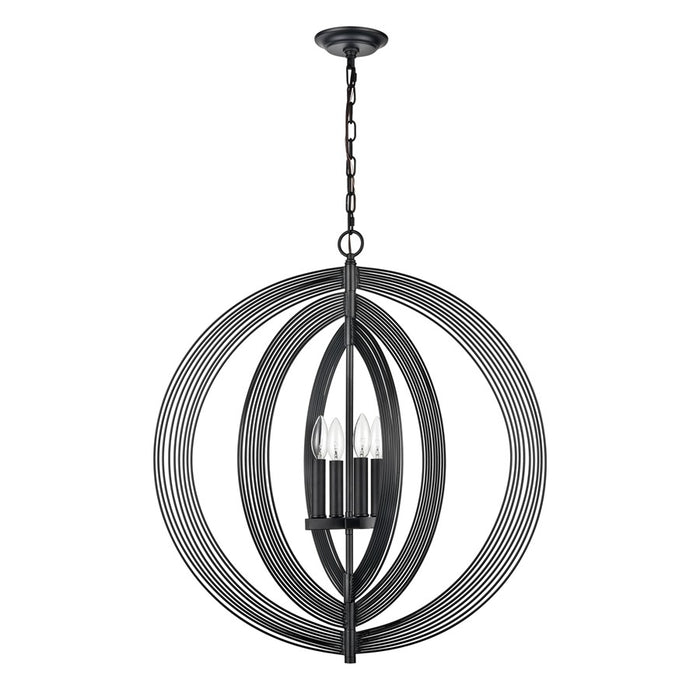 Atlas Lighting Orme 27'' Wide 4Lt Chandelier, Black