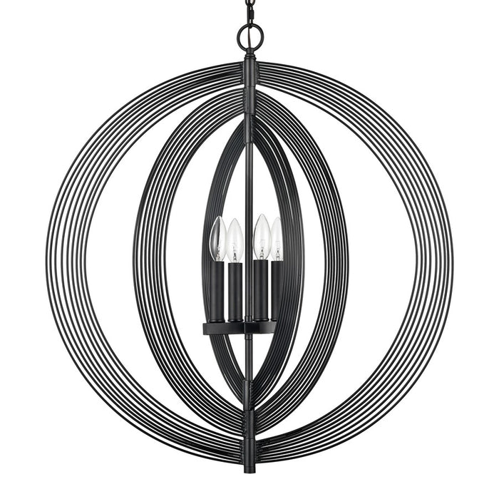 Atlas Lighting Orme 27'' Wide 4Lt Chandelier, Black