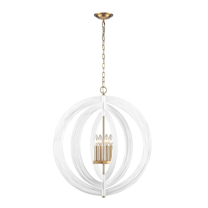 Atlas Lighting Orme 27'' Wide 4Lt Chandelier, White