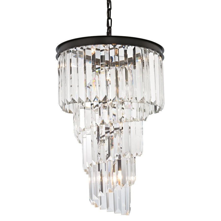 Atlas Lighting Palacial 16'' Wide 6Lt Chandelier, Bronze/Clear