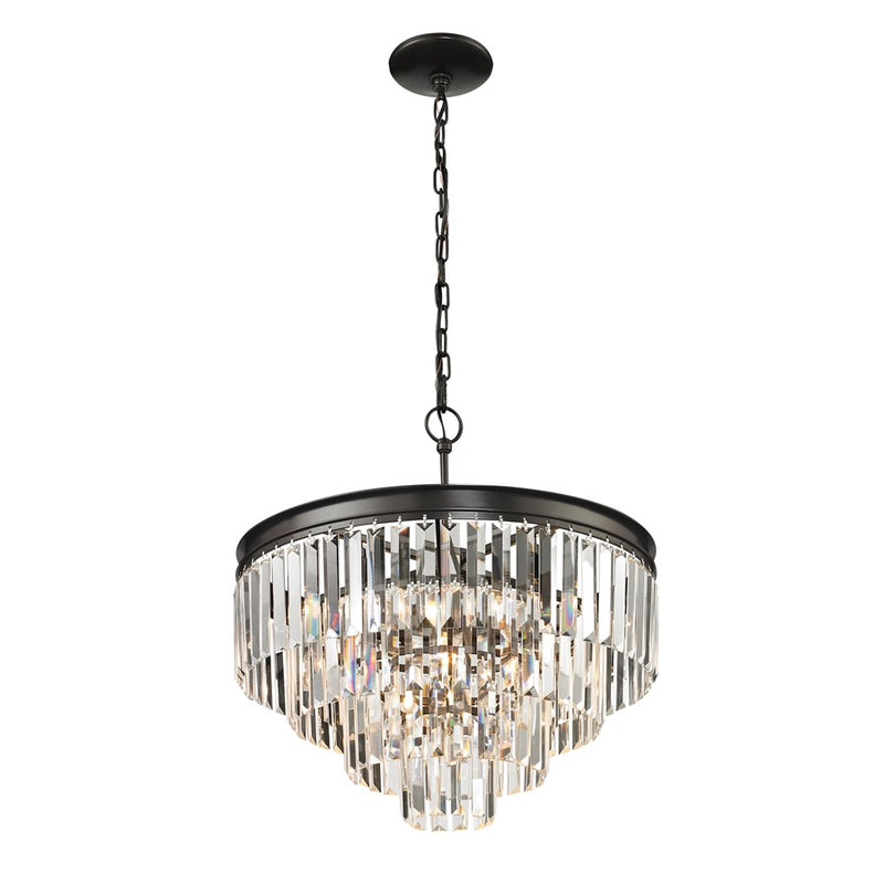 Atlas Lighting Palacial 20in 5-Light Chandelier | Traditional Oil Rubbed Bronze and Clear Crystal | Dining Room & Entryway | Model CL11284-BZ