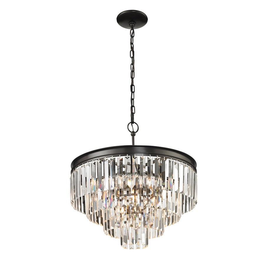 Atlas Lighting Palacial 20'' Wide 5Lt Chandelier, Bronze/Clear
