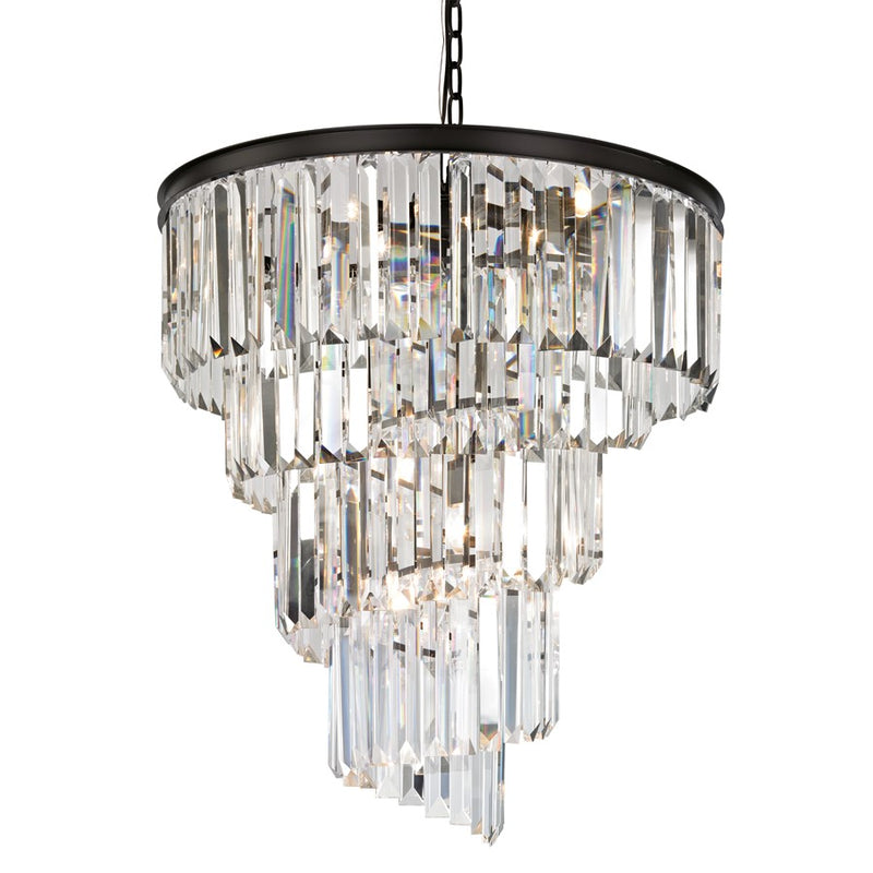 Atlas Lighting Palacial 26in 9-Light Chandelier | Traditional Oil Rubbed Bronze and Clear Crystal | Dining Room & Entryway | Model CL11285-BZ
