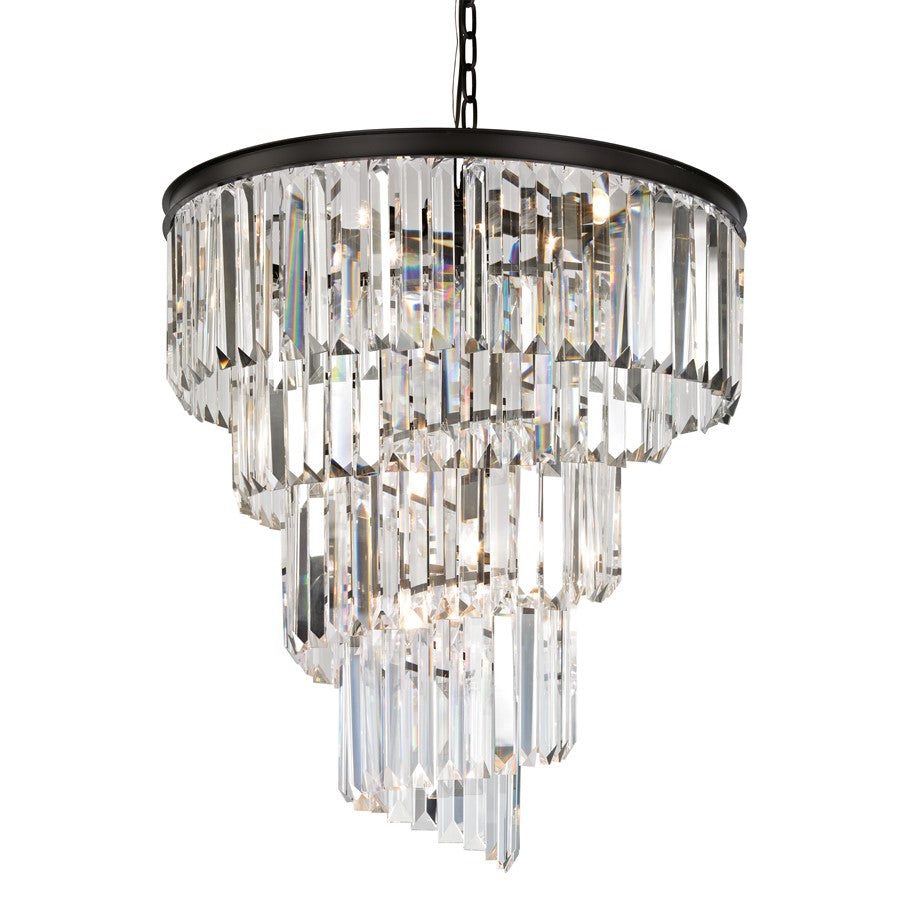 Atlas Lighting Palacial 26'' Wide 9Lt Chandelier, Bronze/Clear