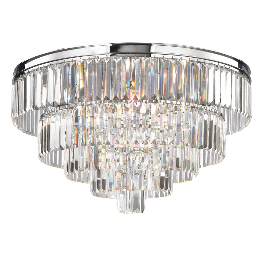 Atlas Lighting Palacial 31'' Wide 6Lt Chandelier, Chrome/Clear