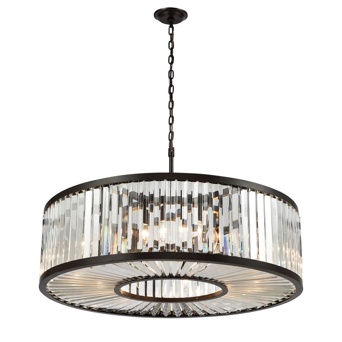Atlas Lighting Palacial 35'' Wide 11Lt Chandelier, Bronze/Clear