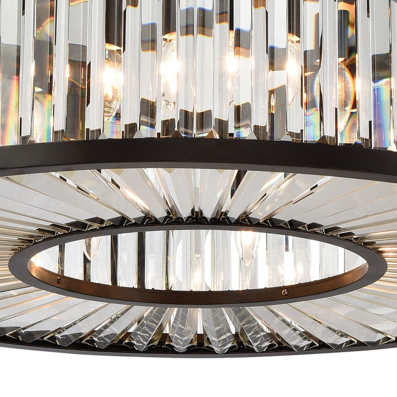 Atlas Lighting Palacial 35'' Wide 11Lt Chandelier, Bronze/Clear
