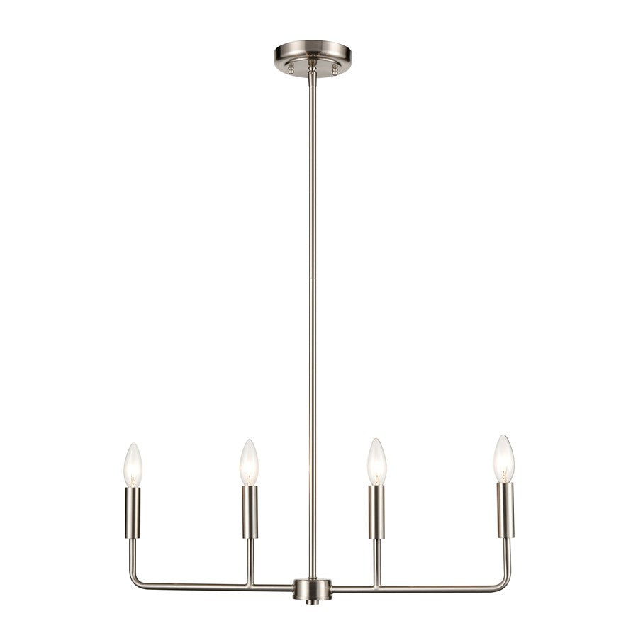 Atlas Lighting Park Slope 25'' Wide 4Lt Chandelier, Brushed Nickel