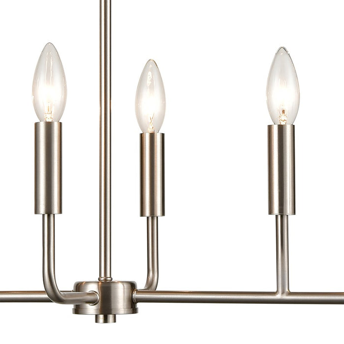 Atlas Lighting Park Slope 31'' Wide 6Lt Chandelier, Brushed Nickel